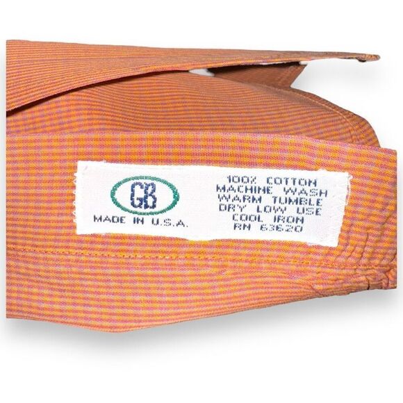 Gitman Brothers Orange Made in USA Button Down Shirt XXL - Picture 8 of 9